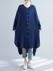 Just My Style Round Neck Shirt Dress