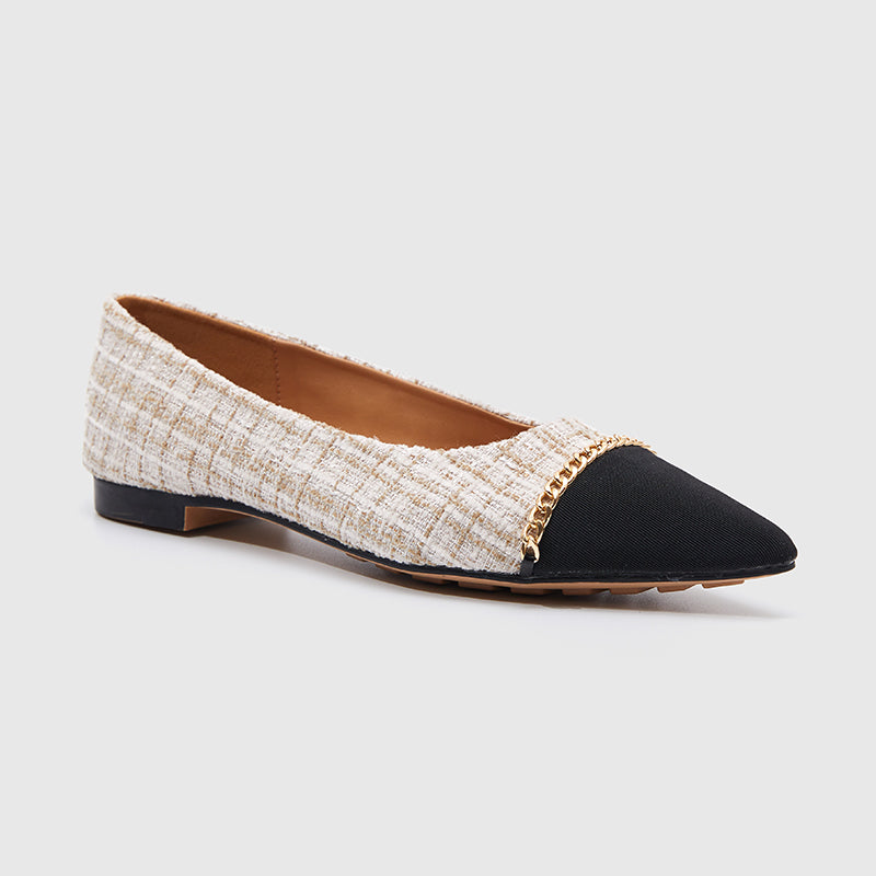 Pointy Toe Casual Flats Beige