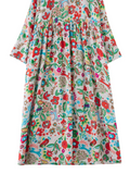 Chic Bohemian Long-sleeved floral Smock Dress