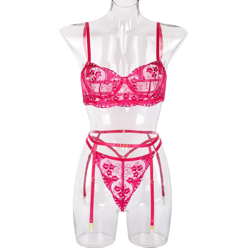 Hot Pink Sexy Dessous Dreiteiliges Set