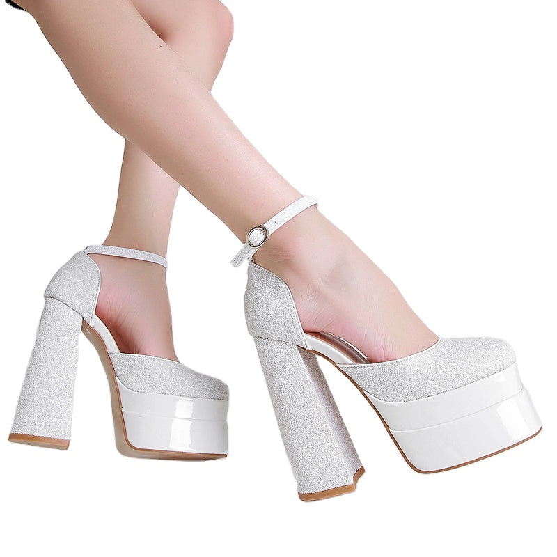 Shiny Heeled Sandals