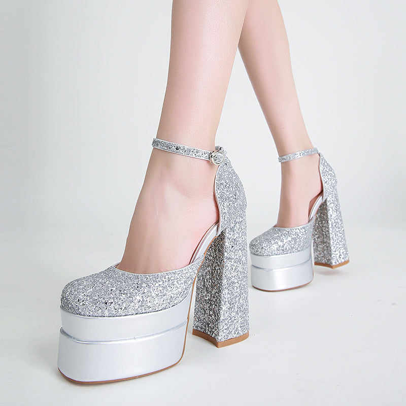 Shiny Heeled Sandals