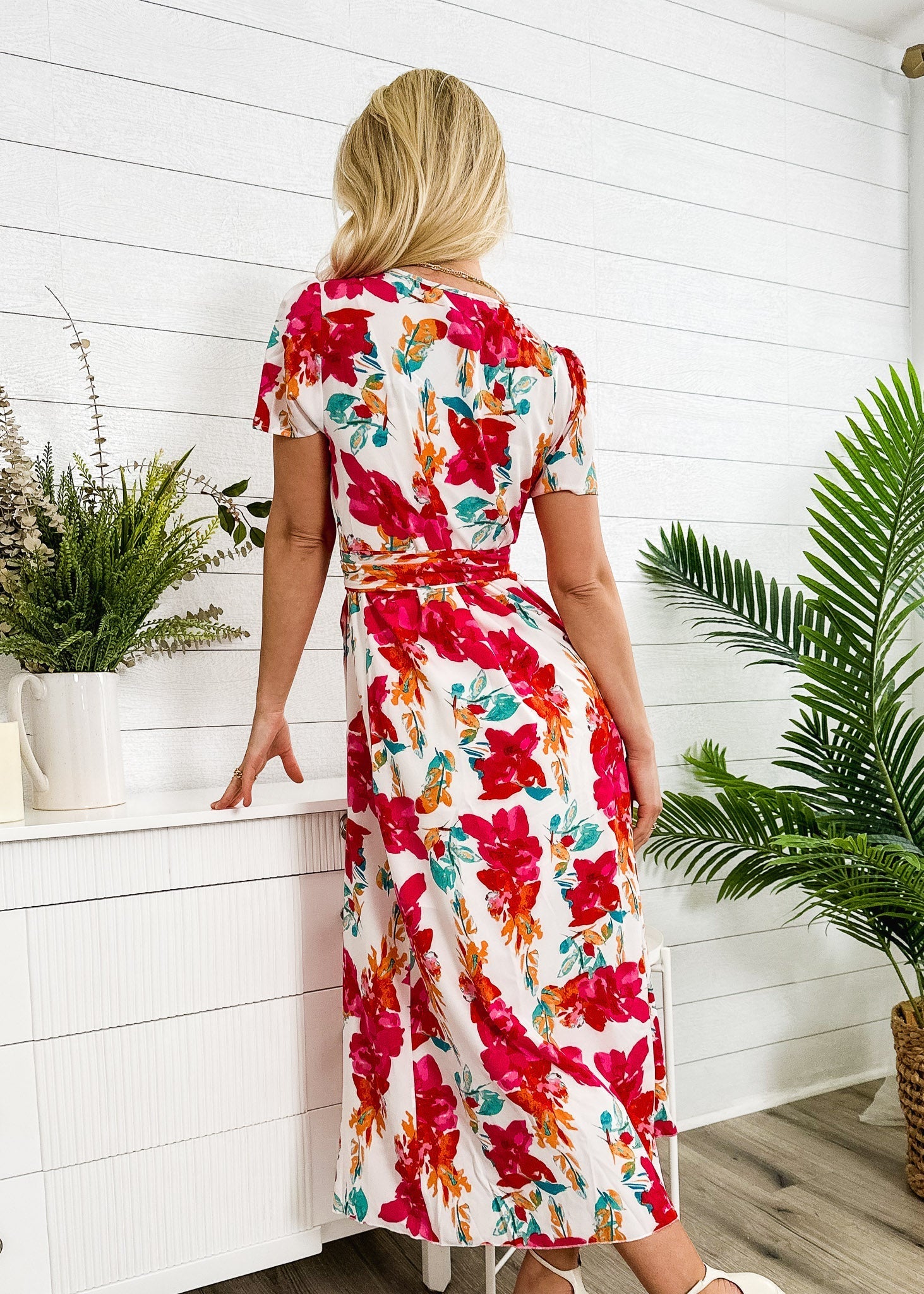 Lux Wrap Floral Print Dress