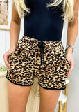 High Waist Cheetah Lounge Shorts