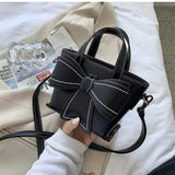 Contrast Stitching Giant Bow Bag