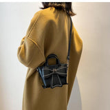 Contrast Stitching Giant Bow Bag