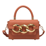 Gold Buckle Top Handle Bag