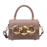 Gold Buckle Top Handle Bag