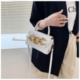 Gold Buckle Top Handle Bag