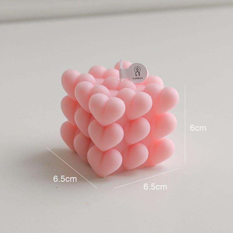Heart Bubbles Cube Candle