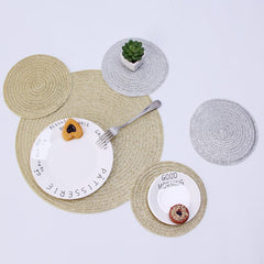 Mantel individual circular pequeño tejido
