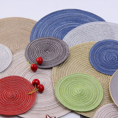 Mantel individual circular pequeño tejido
