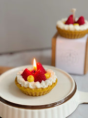 Vela decorativa de tarta de frutas