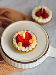 Vela decorativa de tarta de frutas