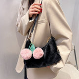 Fluffy Cherry Keychain Shoulder Bag