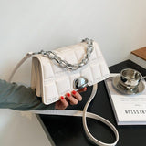 Simplistic Quilted Bag with Silver Clasp