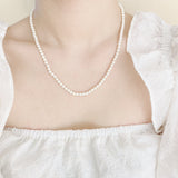 Double Layered Crystal and Pearl Necklace