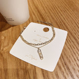 Double Layered Gold Chain Bracelet with Safety Pin Charm