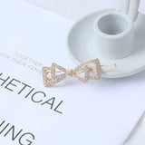 Crystal Embellished Triangular Bow Hair Pin