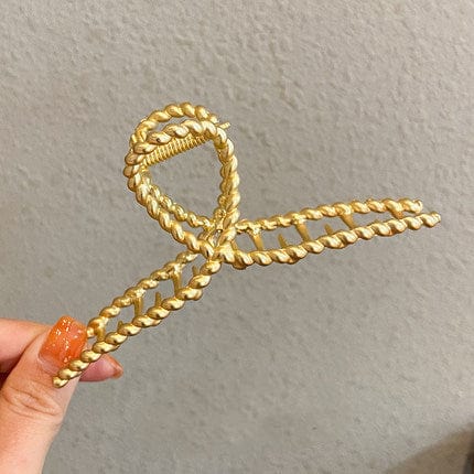 Gold Metal Geometric Open Hair Claw