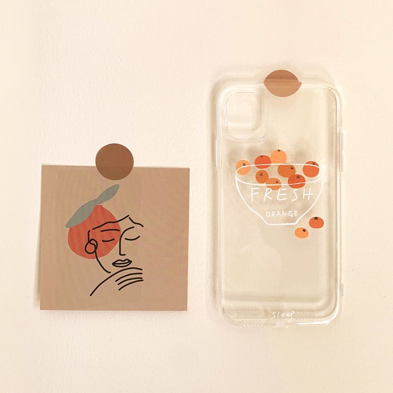 Fresh Orange Clear Phone Case