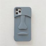 Gray Stone Face Phone Case