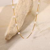 Gold Pearl Beaded Necklace