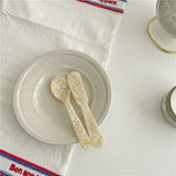 Retro French Styled Dessert Spoon & Butter Knife