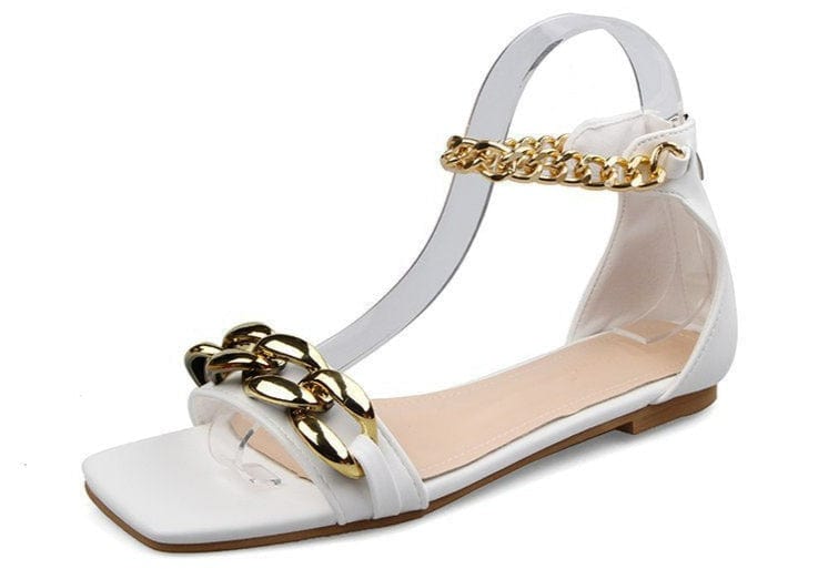 Gold Chain Ankle Strap Sandal