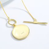 Gold Coin Portrait 925 Sterling Silver Necklace