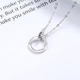 Couples Matching Circle 925 Sterling Silver Necklace