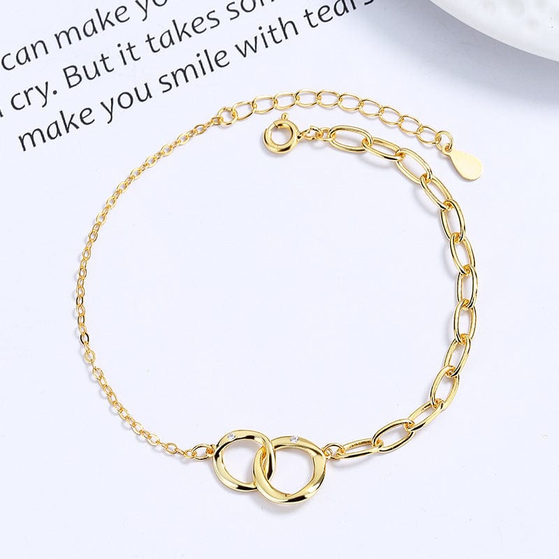 Pulsera de plata de ley 925 con círculos entrelazados