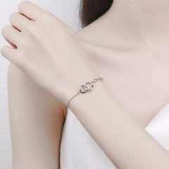 Pulsera de plata de ley 925 con círculos entrelazados