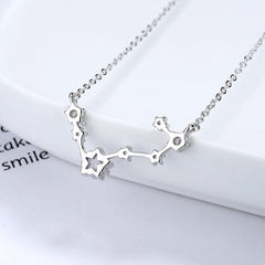 Collar de estrellas de galaxia en plata de ley 925