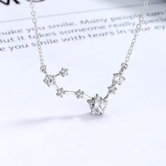 Collar de estrellas de galaxia en plata de ley 925