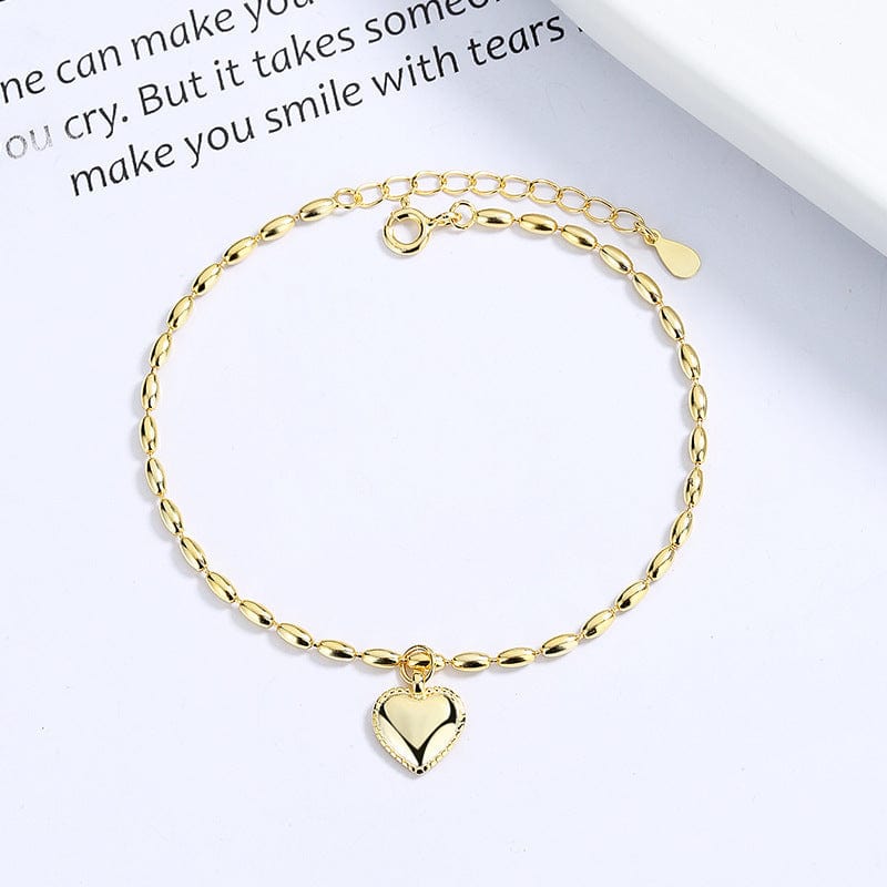 Pulsera de plata de ley 925 con colgante de corazón