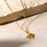 Eight Pointed Star Pendant 18K Gold Plated Necklace
