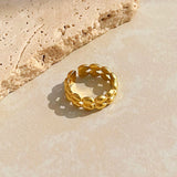 Double Layered Ovals 18K Gold-Plated Ring