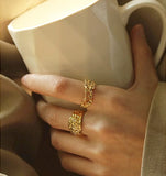 Irregular Textured Gold Open Ring