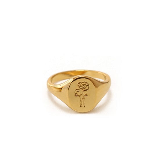 Floral Embossing Gold Ring