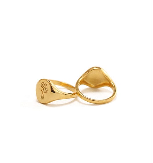 Floral Embossing Gold Ring