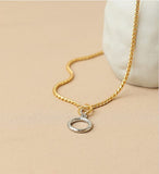 Double Ring Two Toned 18K Gold Necklace