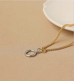 Double Ring Two Toned 18K Gold Necklace