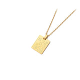 Gold Rectangle Charm Necklace
