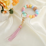 Colorful Beads & Tassels Key Chain Bracelet