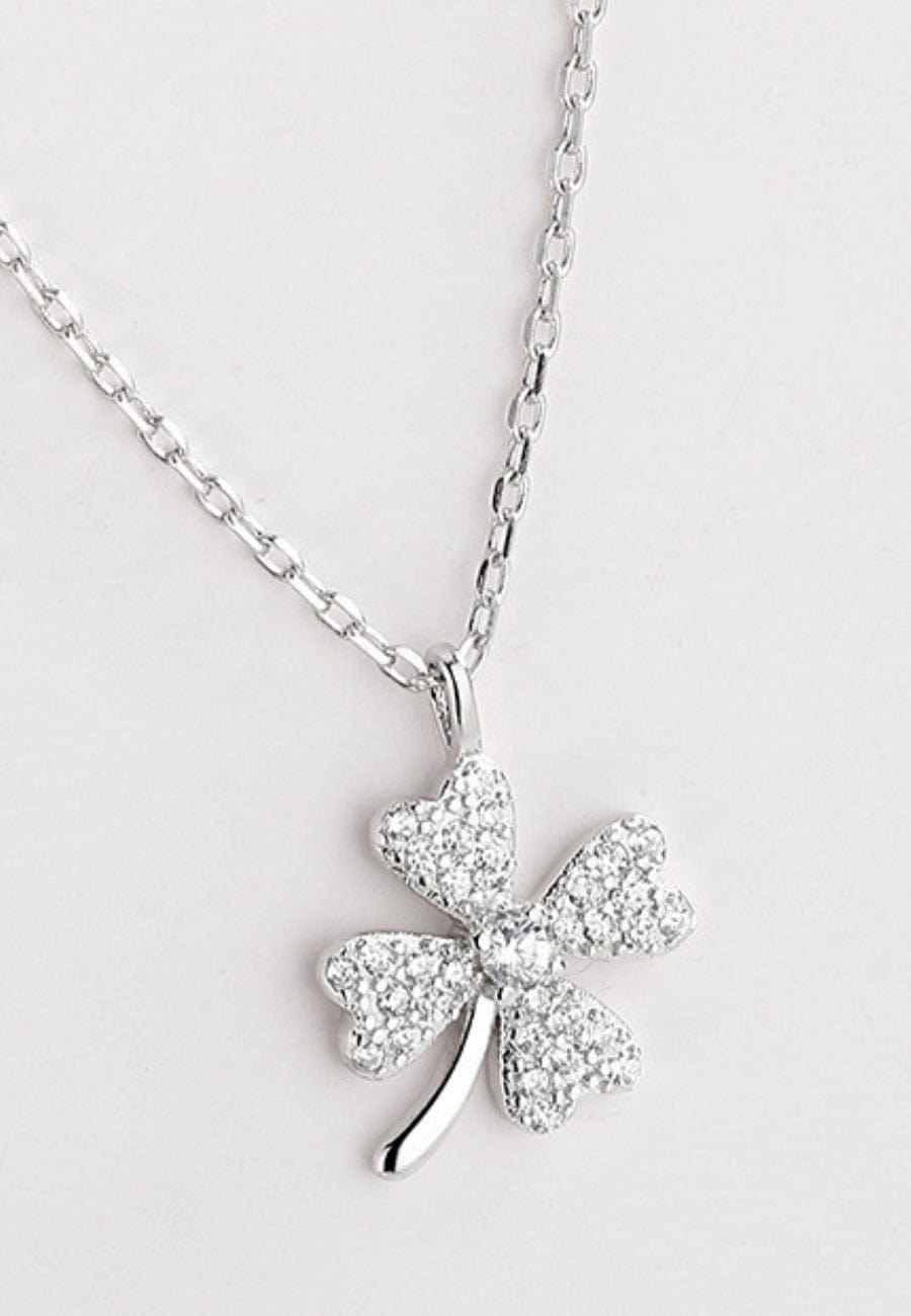 Four Leaf Clover Crystal Necklace