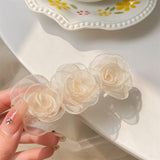 Triple Fabric Rose Hair Clip