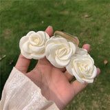 Triple Fabric Rose Hair Clip