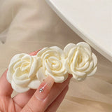 Triple Fabric Rose Hair Clip