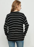 Crew Neck Minimalist Striped Sweater